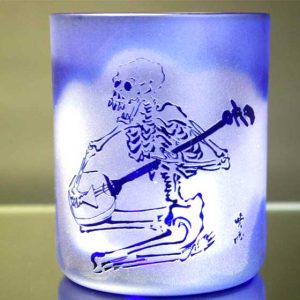 三味線を弾く骸骨ロックグラス